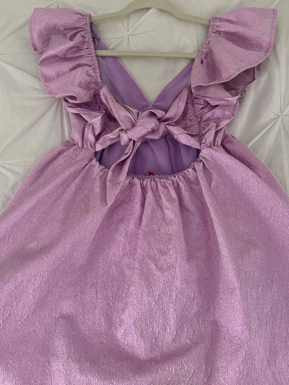 Girls' Lavender Ruffle-Back Party Dress